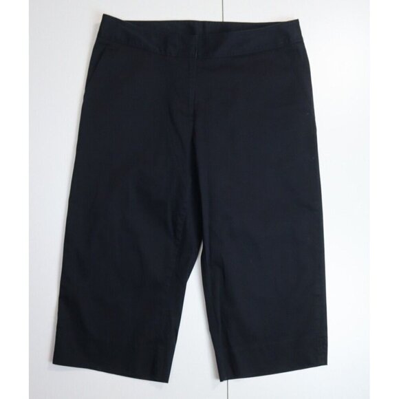 WOMEN'S BLACK KHAKI CHINO CROPPED CAPRI PANTS - JOCKEY - SIZE 10 - Picture 1 of 5